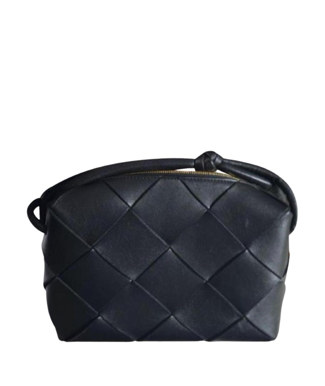 BOTTEGA VENETA Черная кожаная сумка через плечо, фото 1