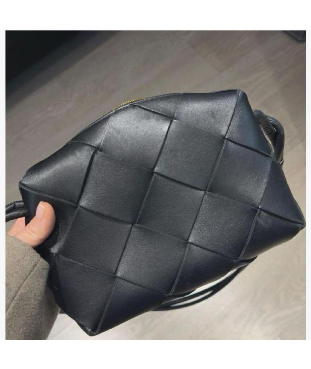BOTTEGA VENETA Черная кожаная сумка через плечо, фото 2
