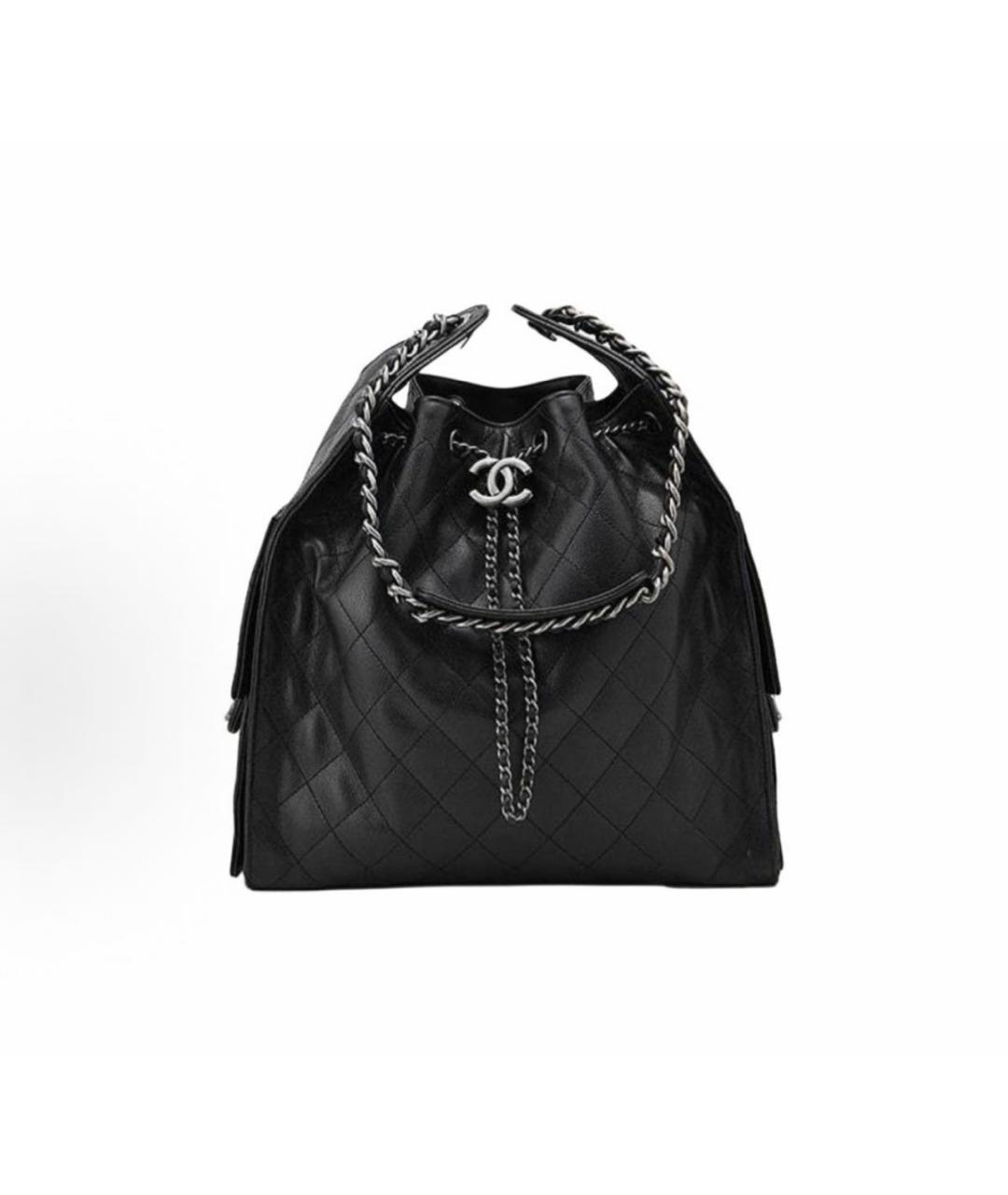 CHANEL Черная кожаная сумка через плечо, фото 4