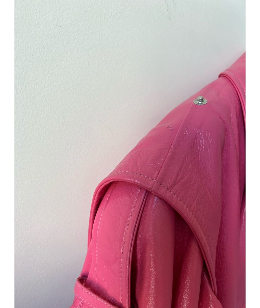 BOTTEGA VENETA Розовый кожаный тренч/плащ, фото 7