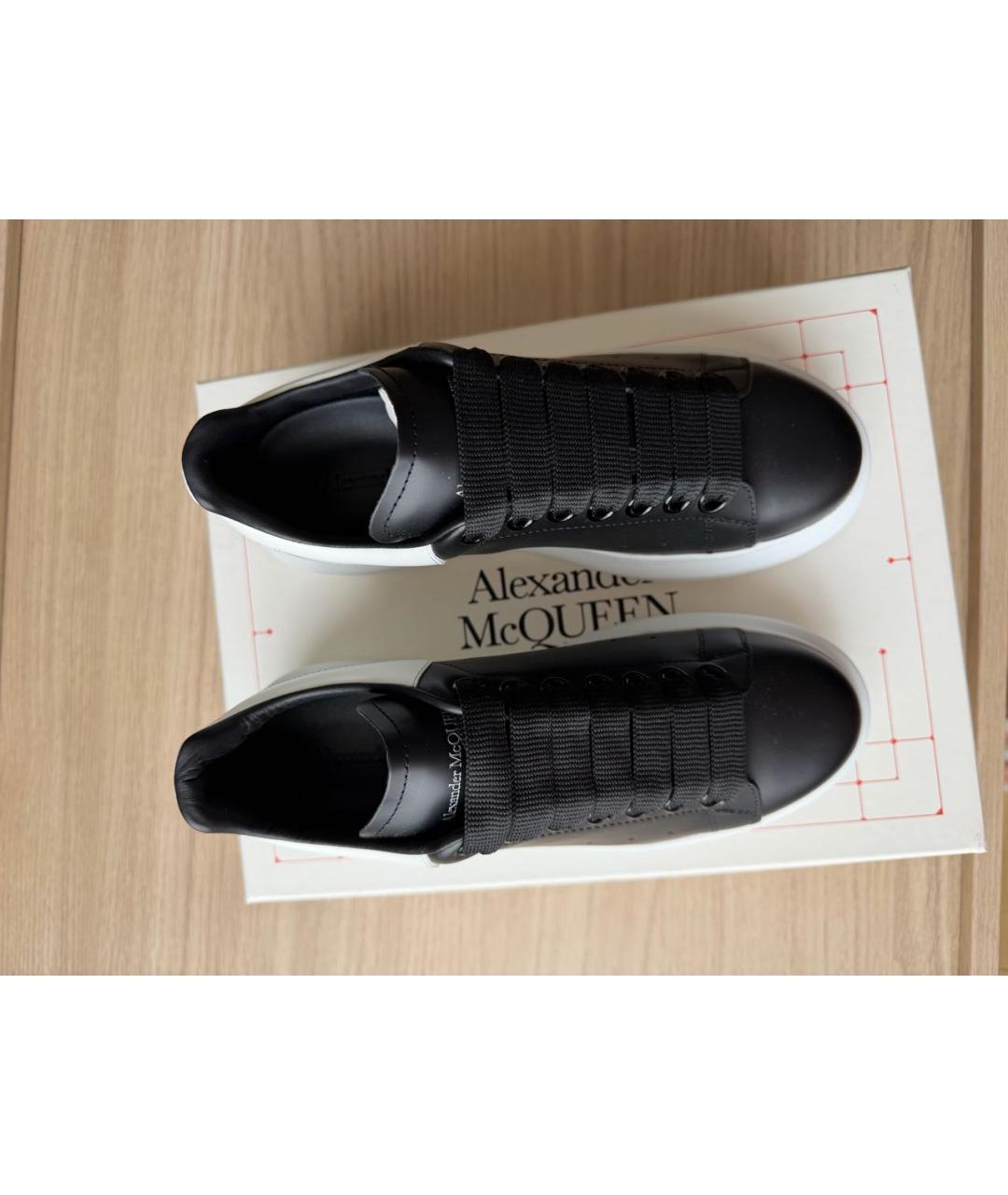 ALEXANDER MCQUEEN Черные кожаные кроссовки, фото 3