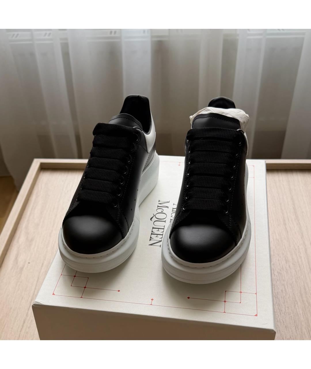 ALEXANDER MCQUEEN Черные кожаные кроссовки, фото 2