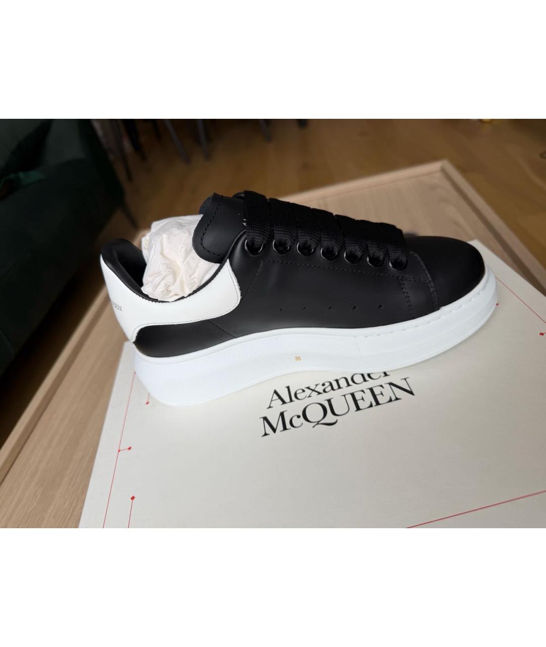ALEXANDER MCQUEEN Черные кожаные кроссовки, фото 5