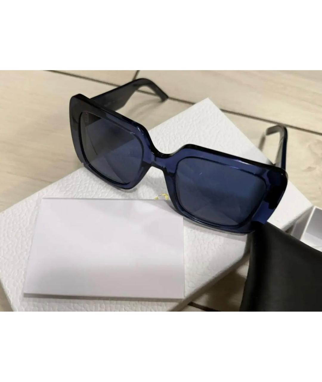 CHRISTIAN DIOR Синие пластиковые солнцезащитные очки, фото 2