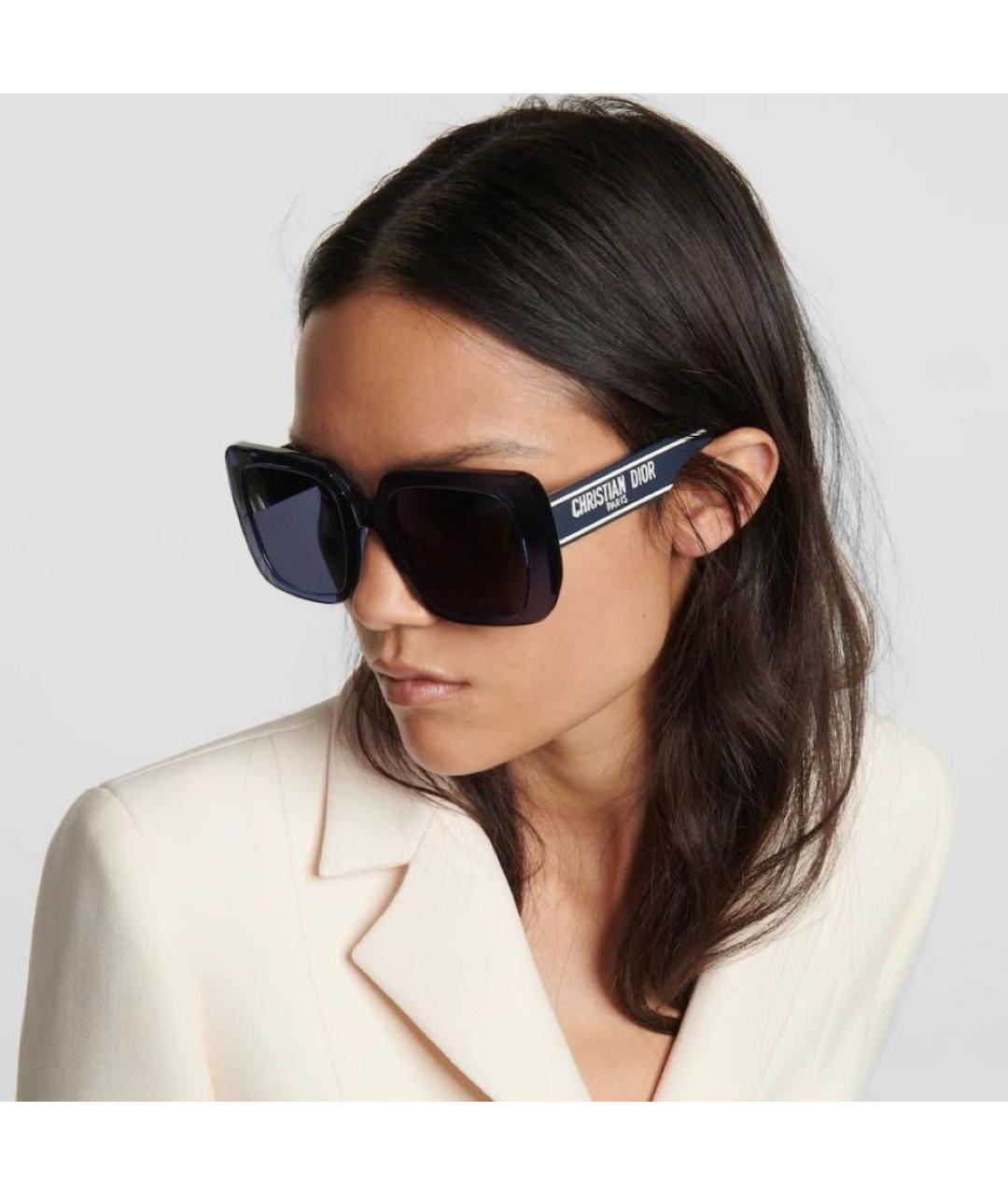 CHRISTIAN DIOR Синие пластиковые солнцезащитные очки, фото 6