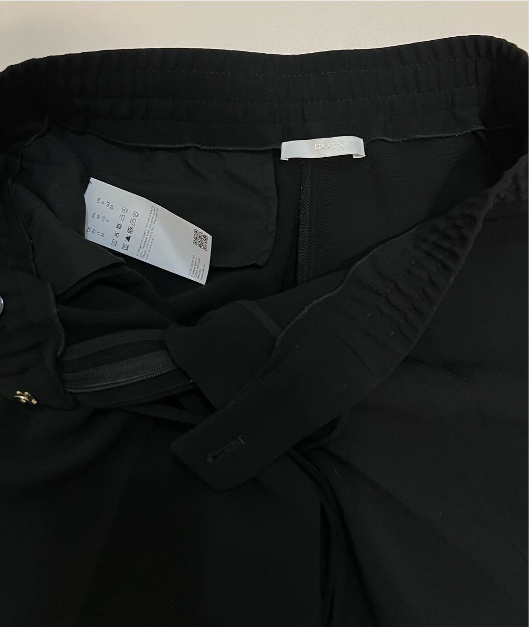 HUGO BOSS Черные ацетатные прямые брюки, фото 8