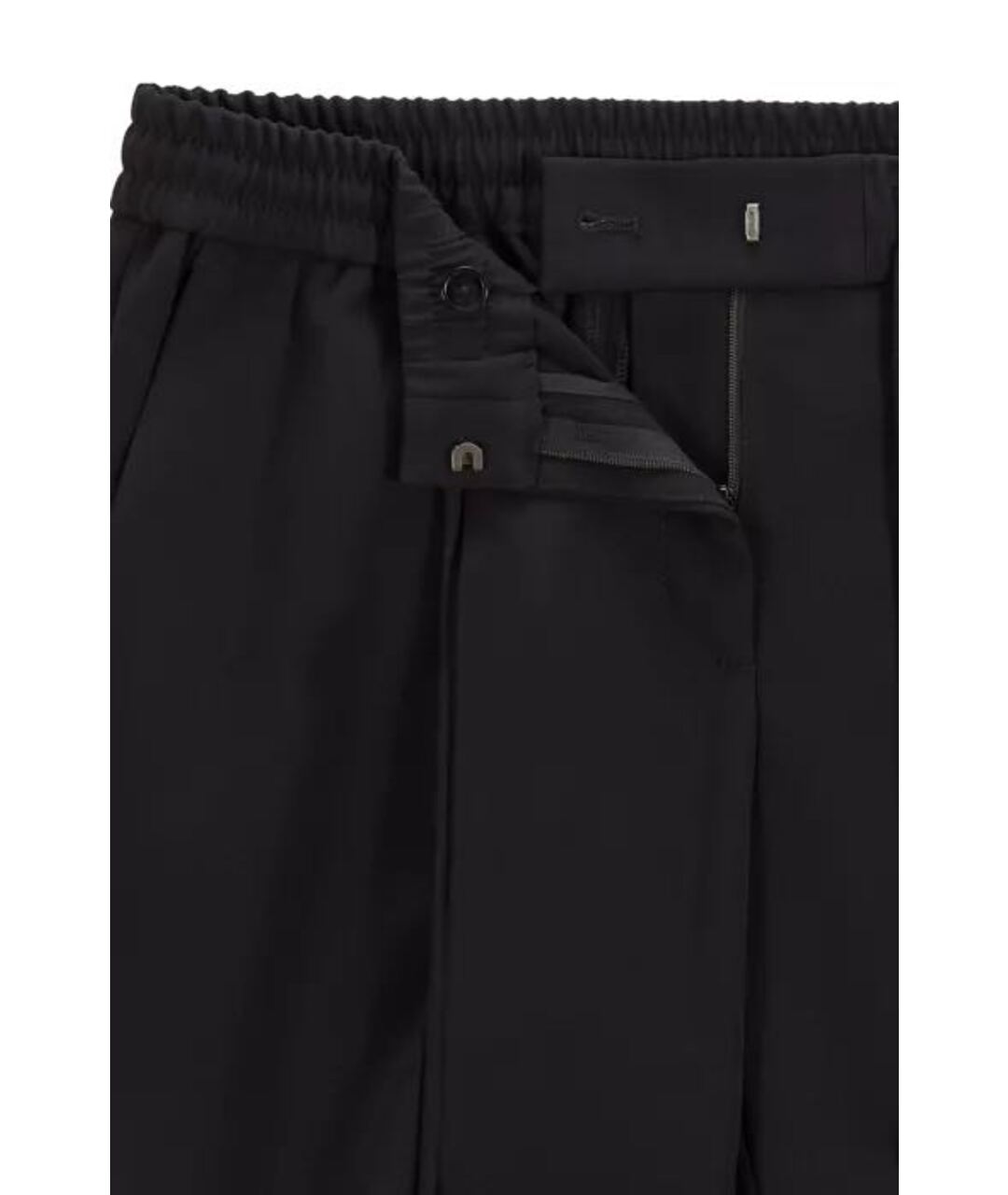 HUGO BOSS Черные ацетатные прямые брюки, фото 4