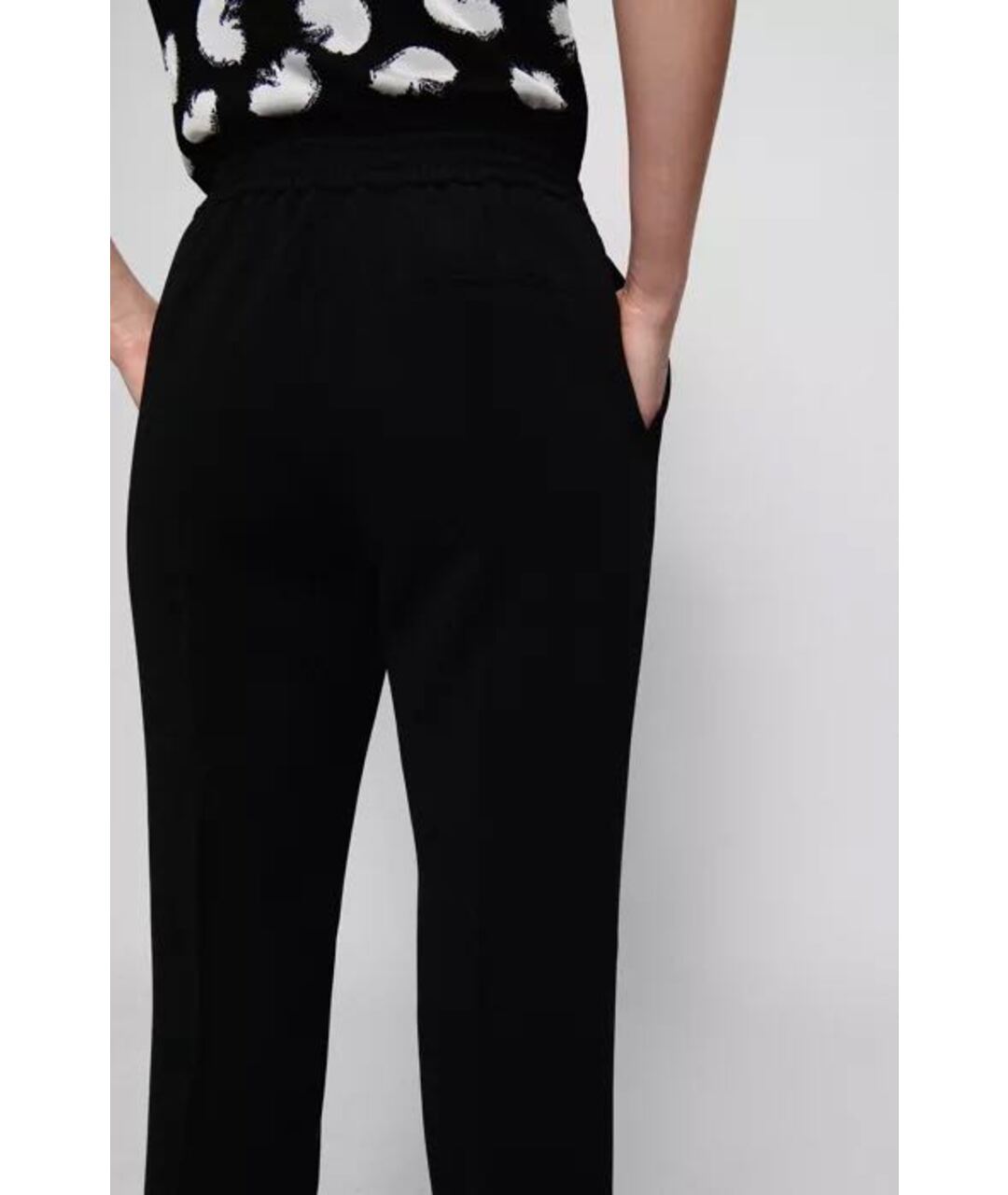 HUGO BOSS Черные ацетатные прямые брюки, фото 3