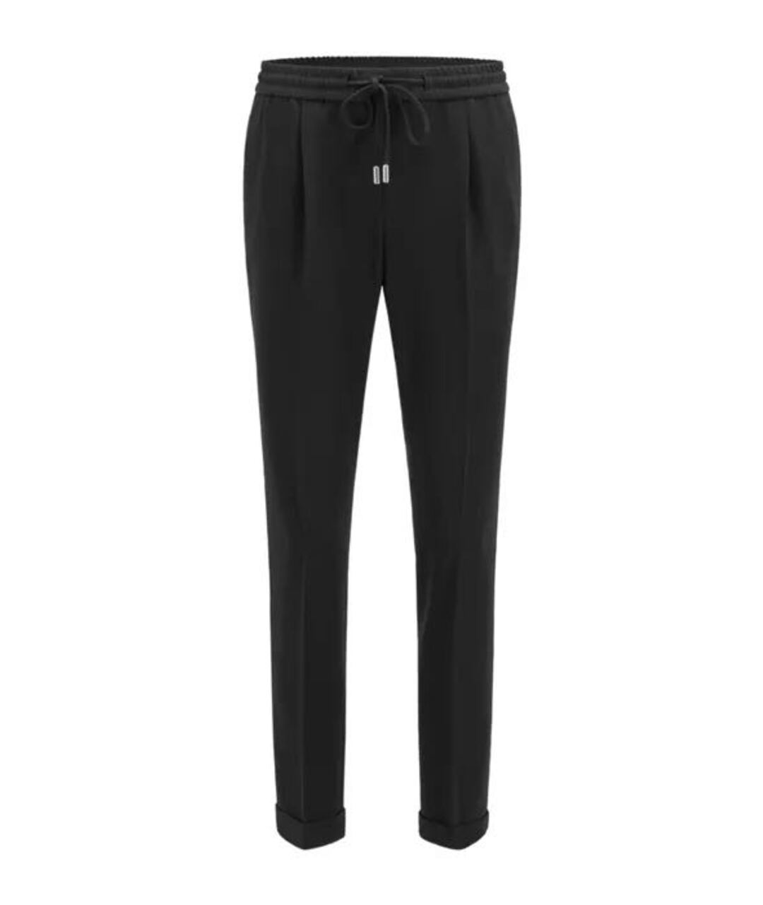 HUGO BOSS Черные ацетатные прямые брюки, фото 1