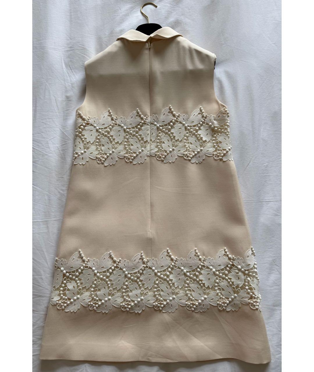 VALENTINO Бежевое шелковое коктейльное платье, фото 2