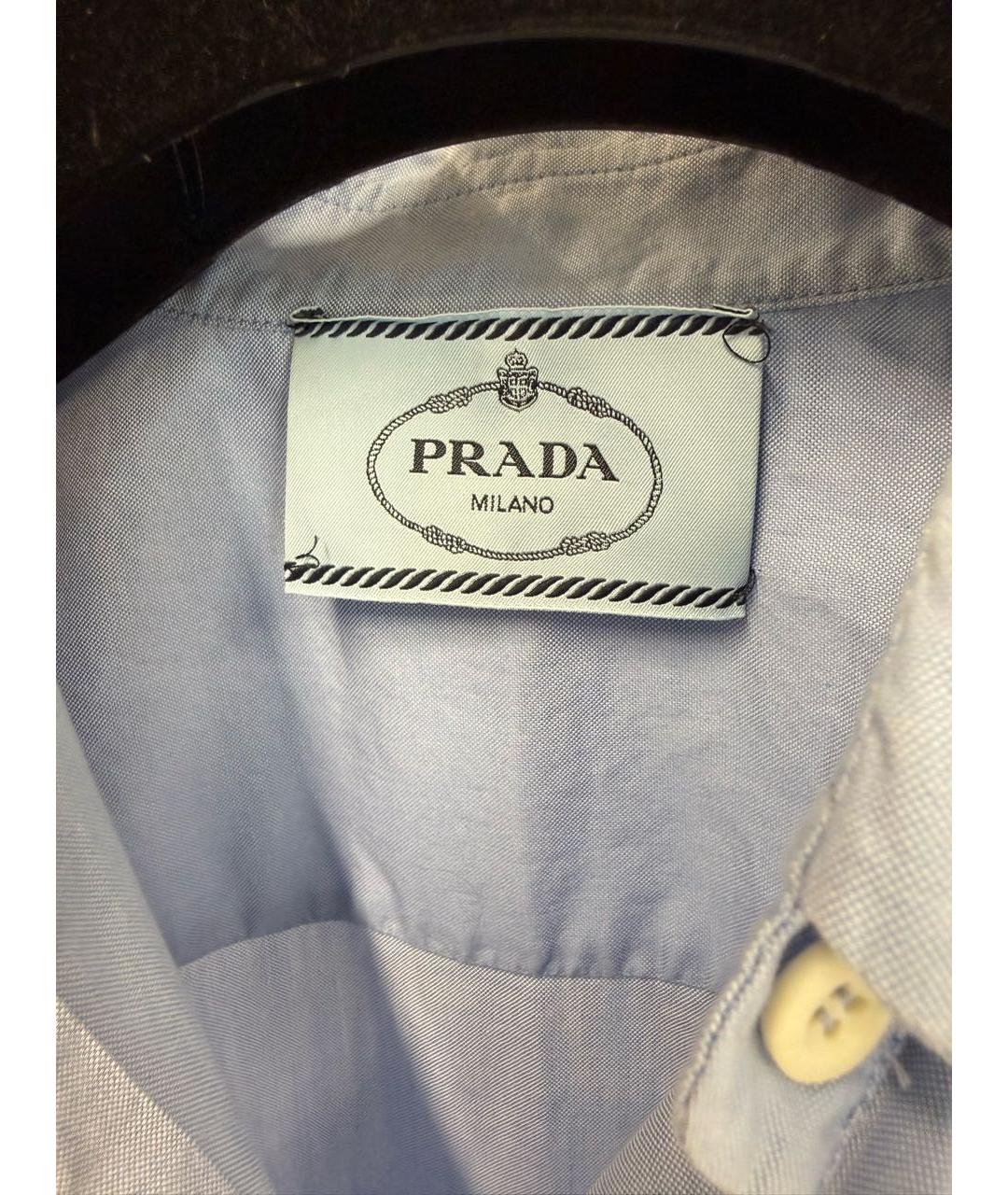 PRADA Голубое хлопковое повседневное платье, фото 3