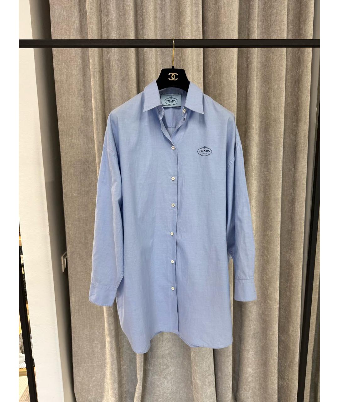 PRADA Голубое хлопковое повседневное платье, фото 7