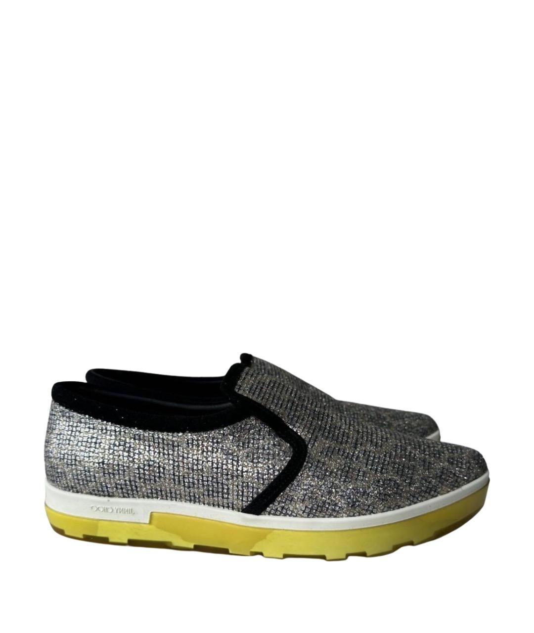 JIMMY CHOO Серебряные слипоны, фото 1