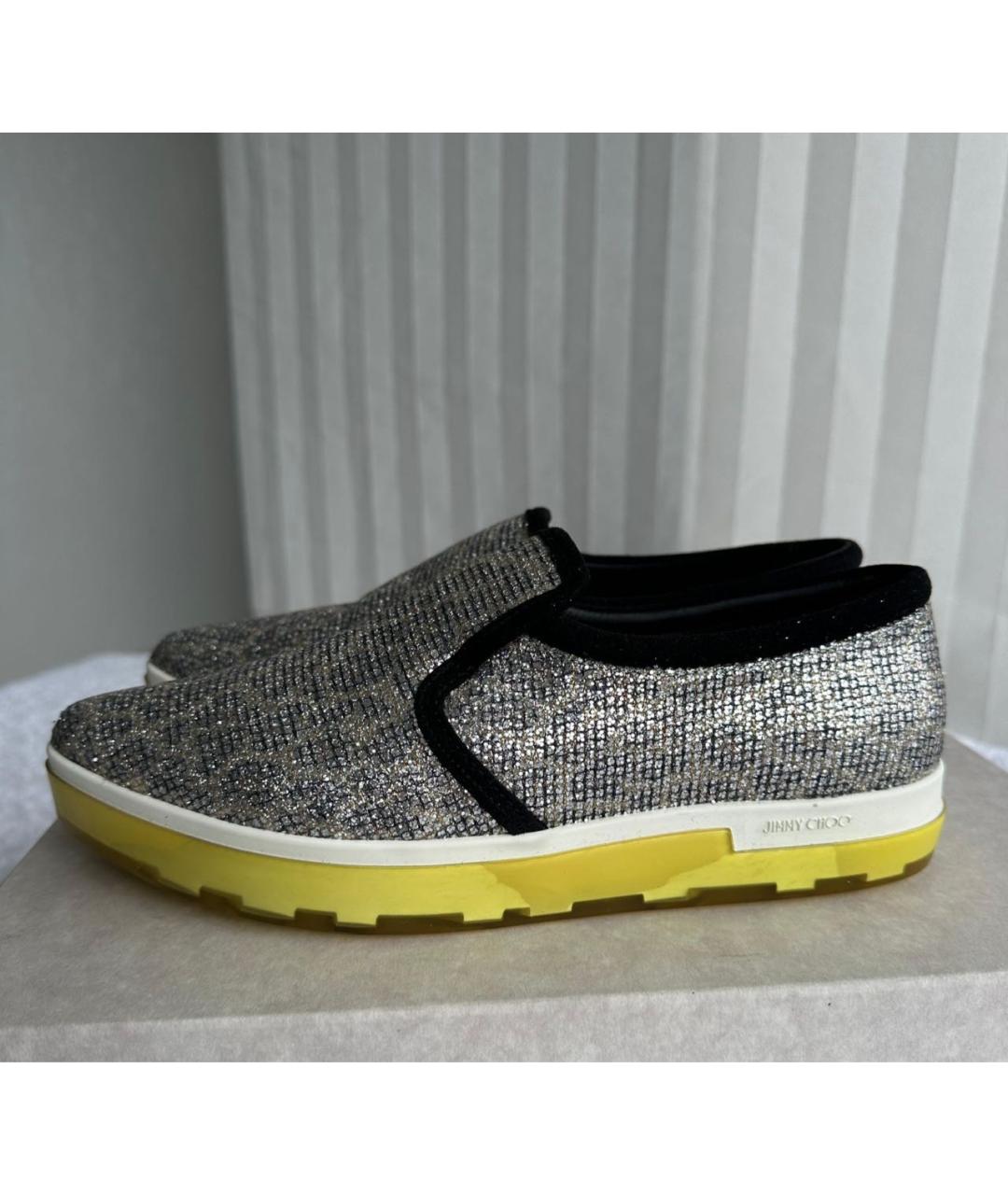 JIMMY CHOO Серебряные слипоны, фото 3