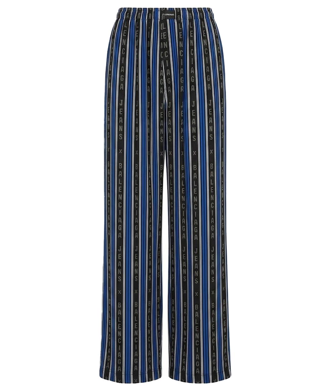 BALENCIAGA Синие вискозные брюки широкие, фото 1