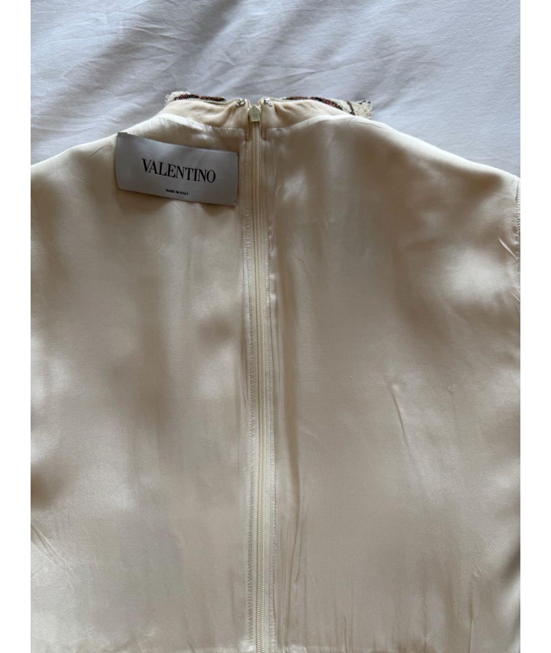 VALENTINO Бежевое шерстяное коктейльное платье, фото 3