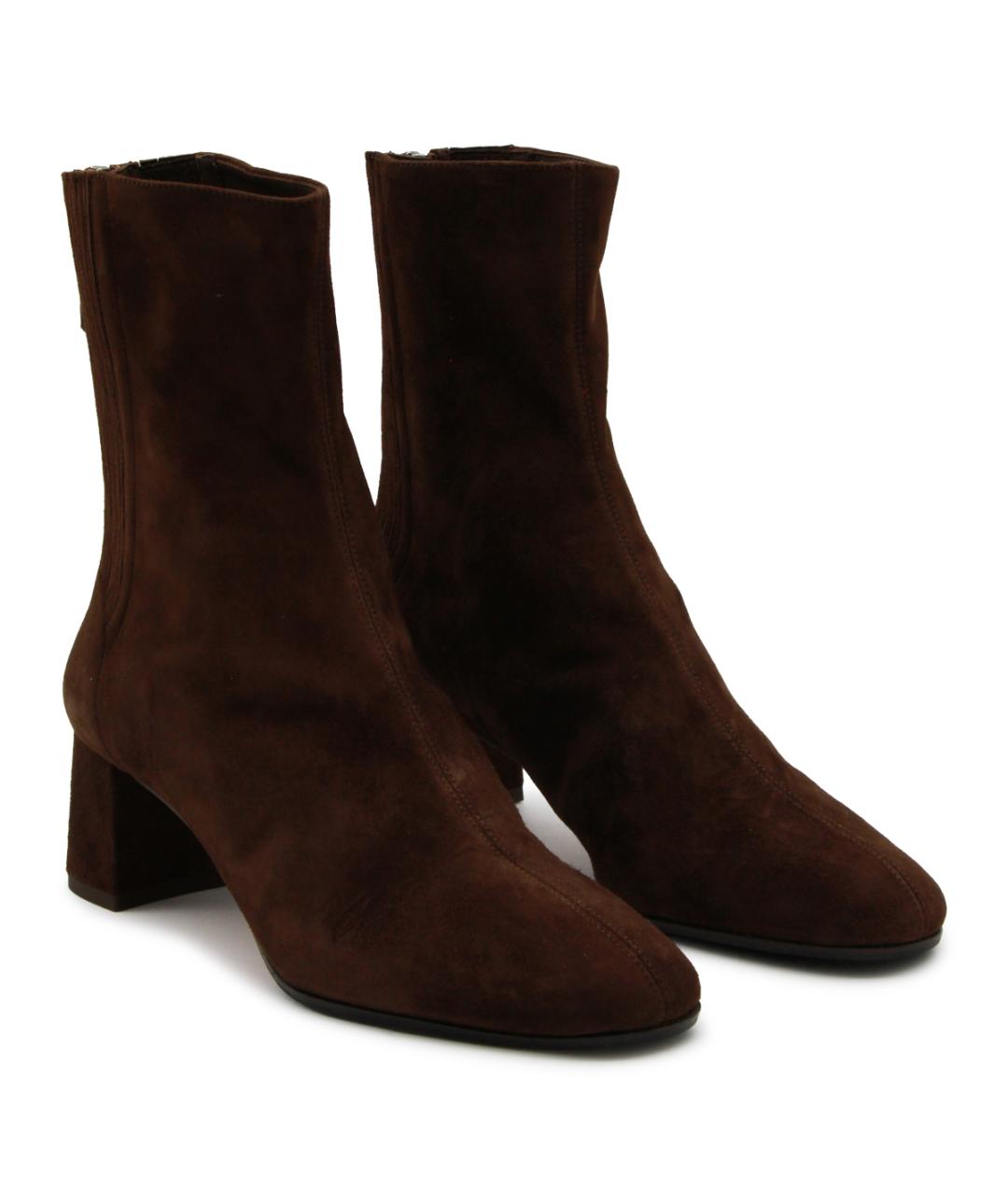 AQUAZZURA Коричневые замшевые ботильоны, фото 2