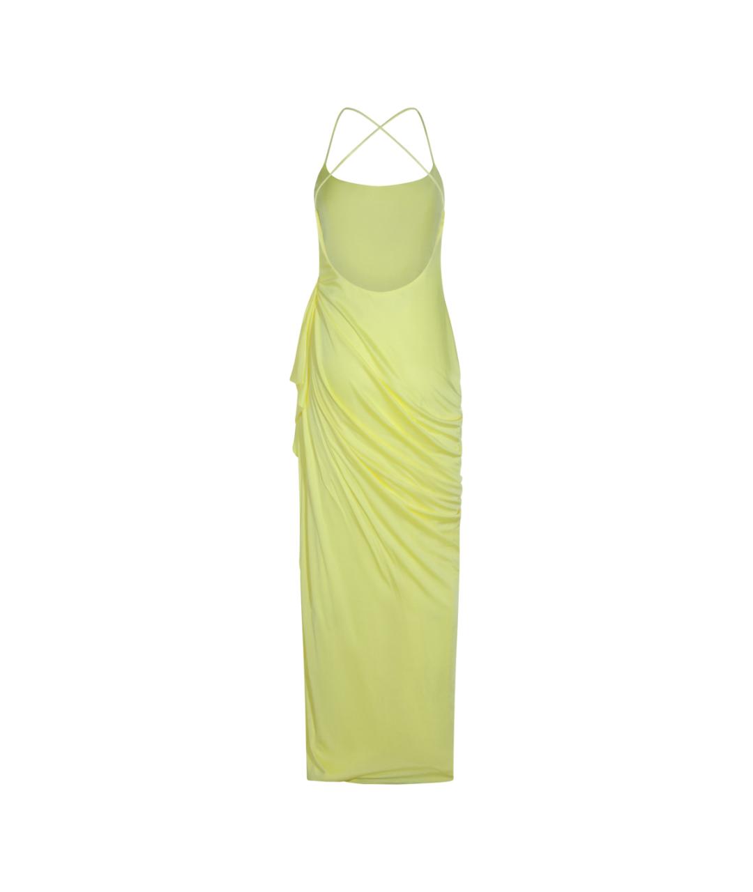 VERSACE Желтое вискозное коктейльное платье, фото 2