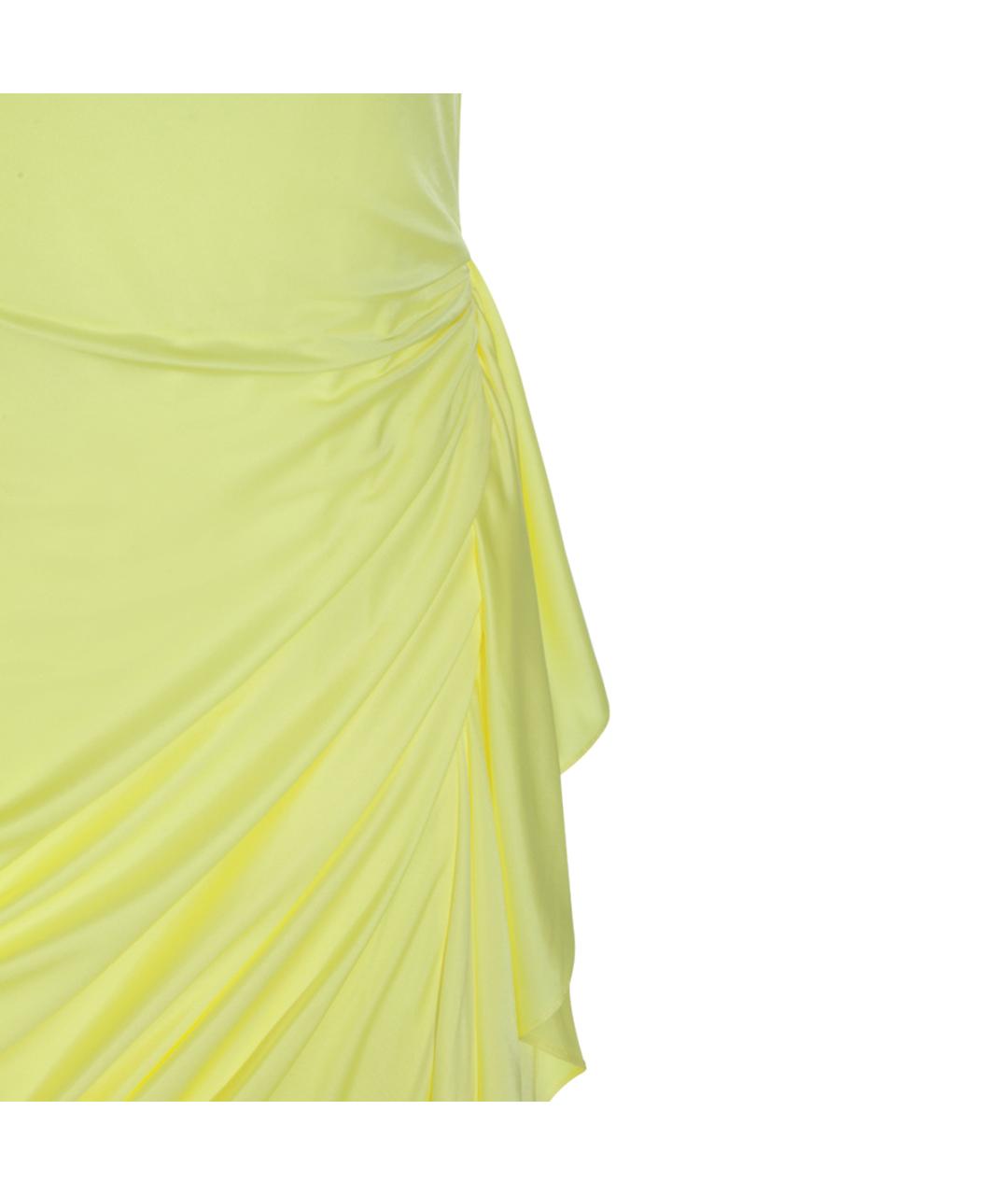 VERSACE Желтое вискозное коктейльное платье, фото 3