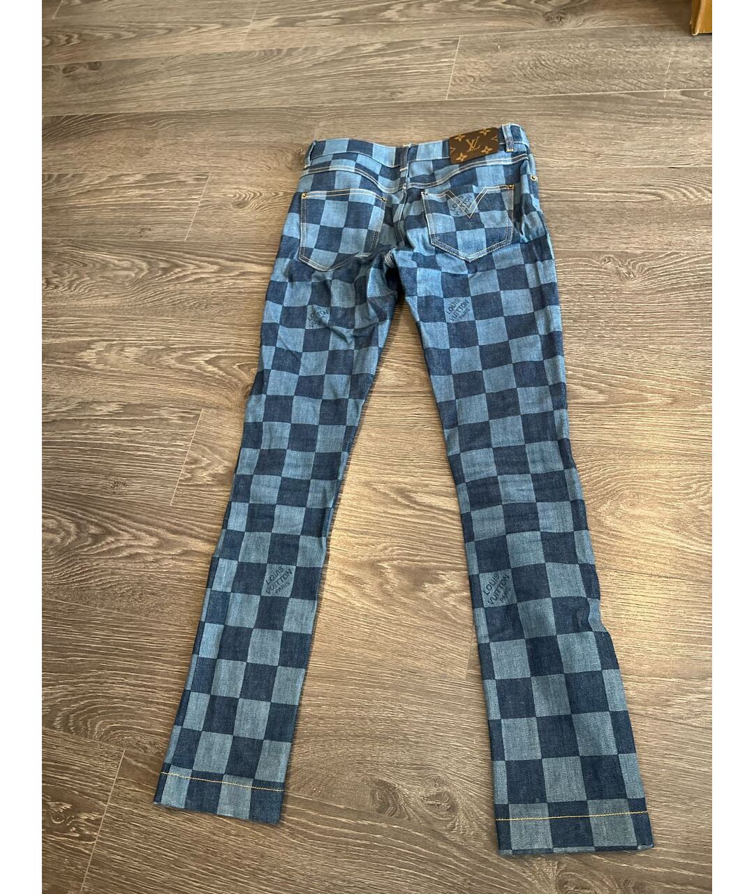 LOUIS VUITTON Синие хлопковые прямые джинсы, фото 2