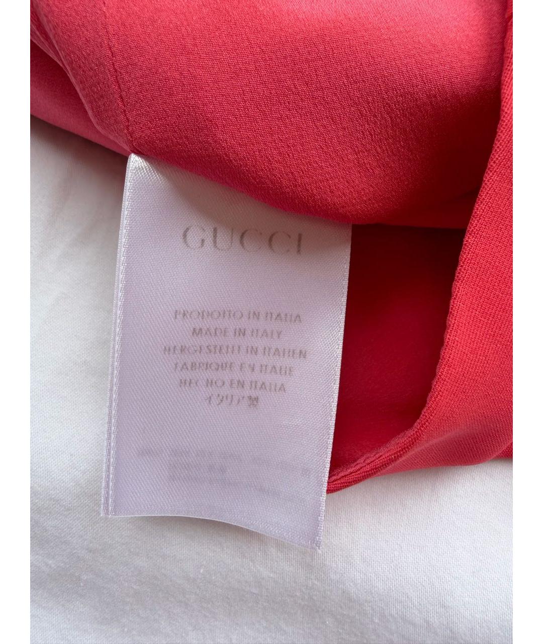 GUCCI Коралловые шелковые шорты, фото 6