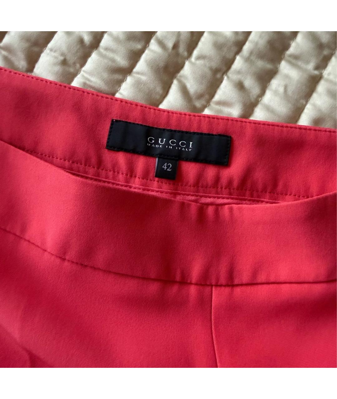 GUCCI Коралловые шелковые шорты, фото 5