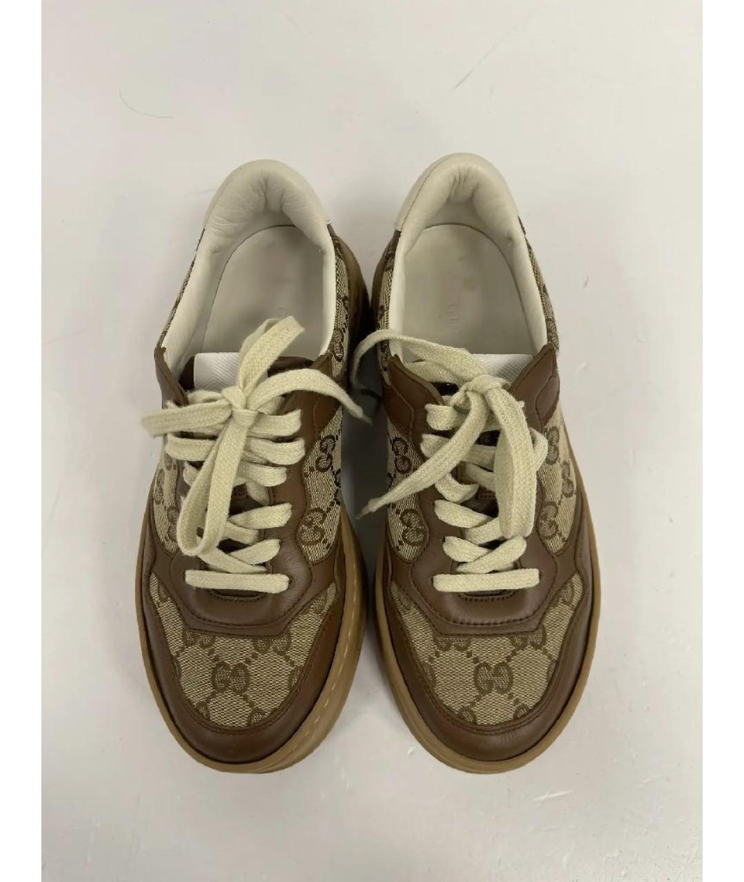 GUCCI Коричневые кеды, фото 3
