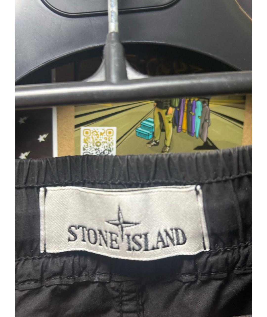 STONE ISLAND Черные хлопковые повседневные брюки, фото 7