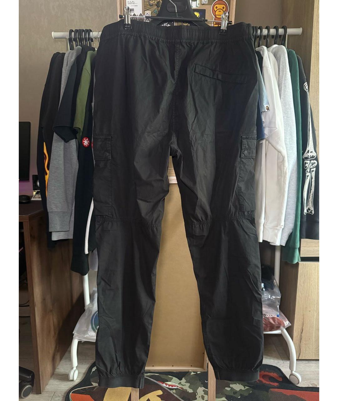 STONE ISLAND Черные хлопковые повседневные брюки, фото 2