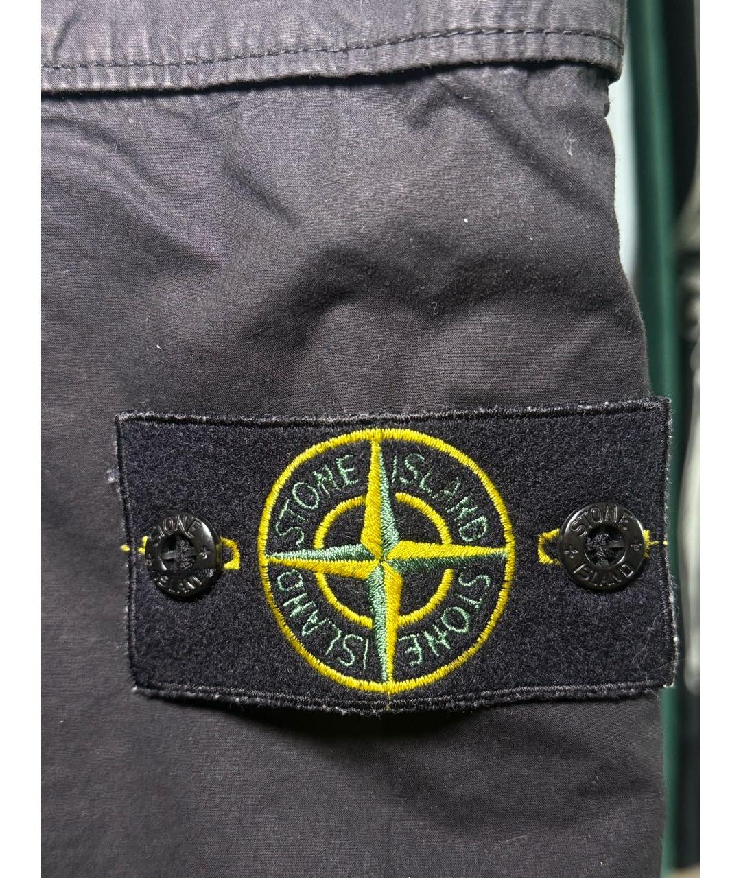 STONE ISLAND Черные хлопковые повседневные брюки, фото 4