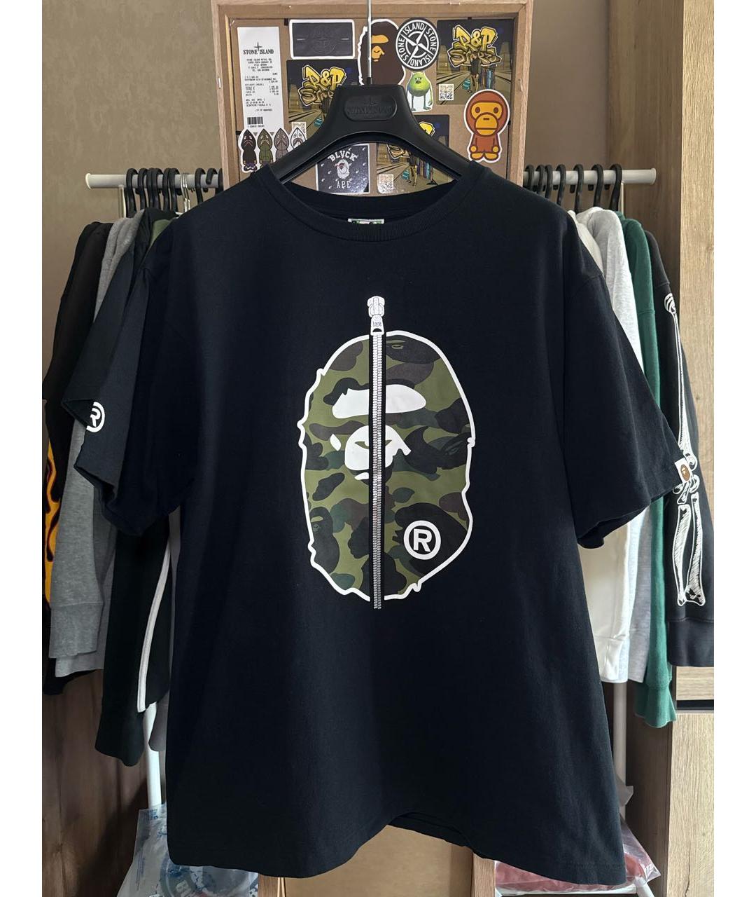 BAPE Черная хлопковая футболка, фото 9