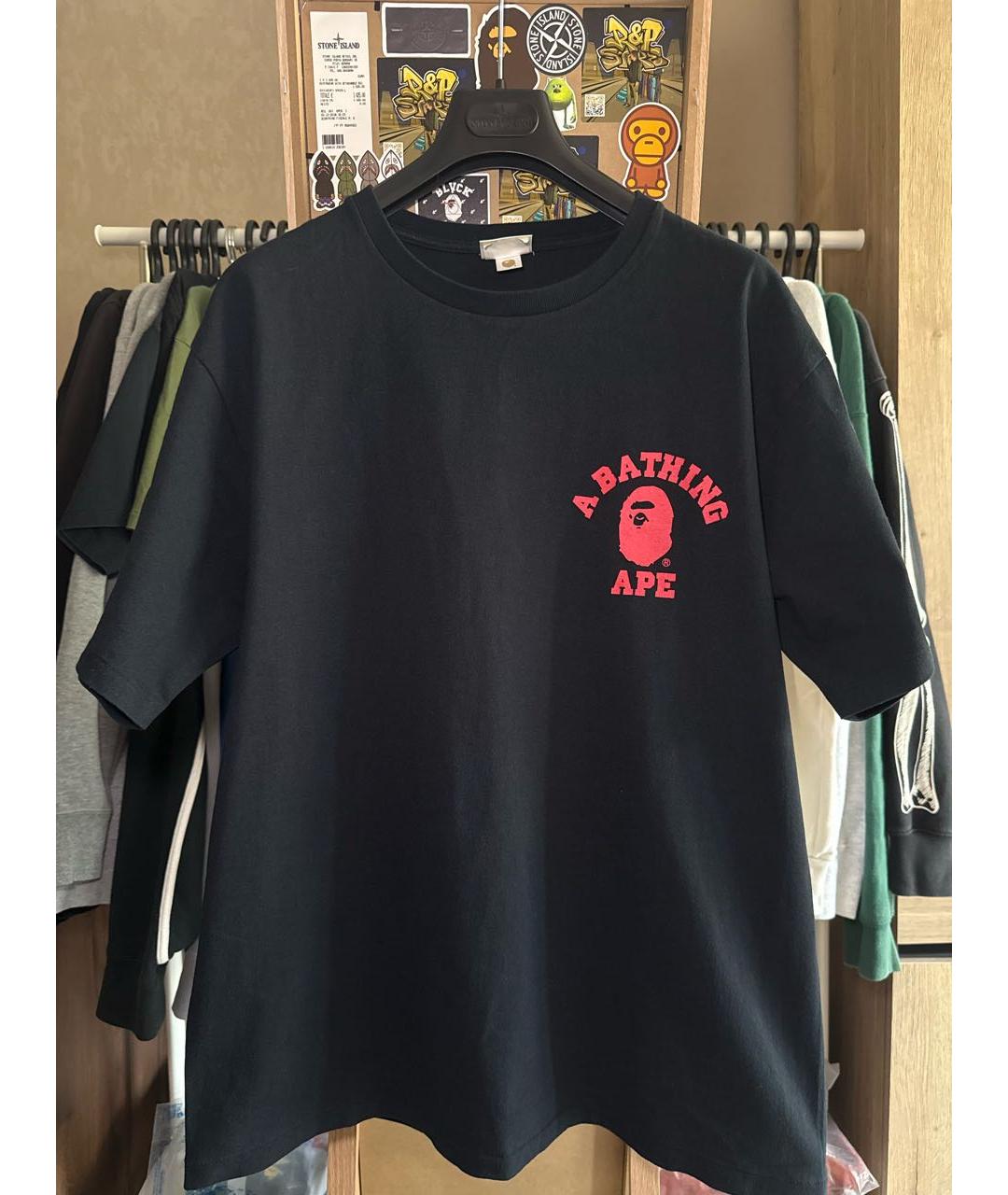 BAPE Черная хлопковая футболка, фото 8