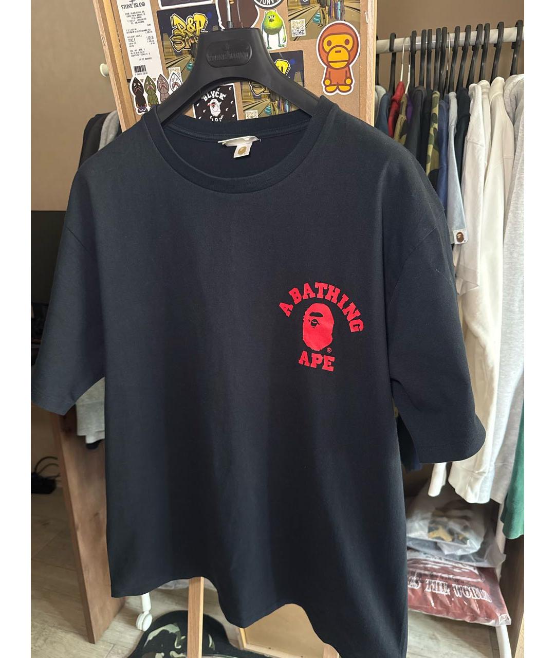 BAPE Черная хлопковая футболка, фото 6