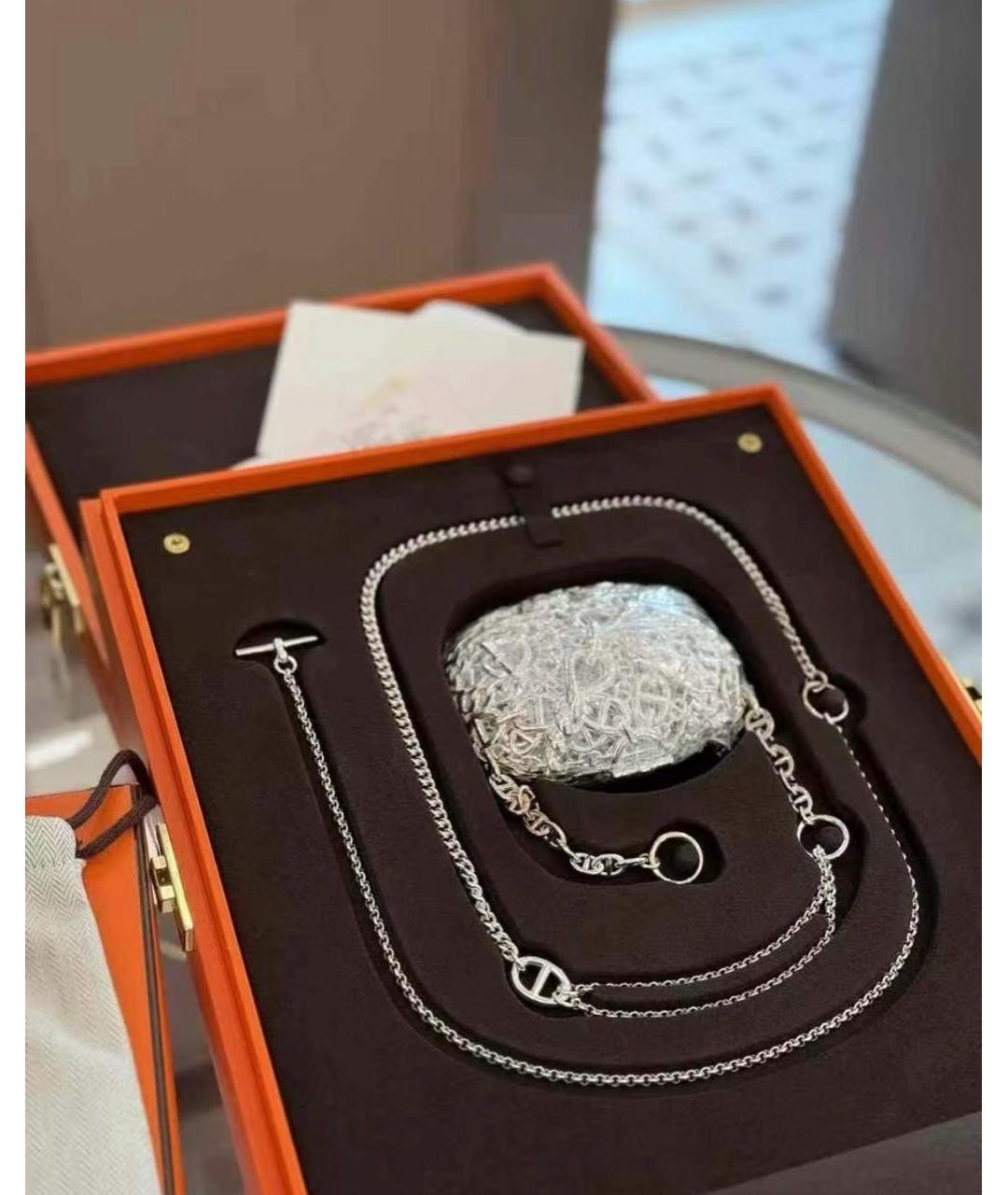 HERMES Серебряное серебряное колье, фото 2