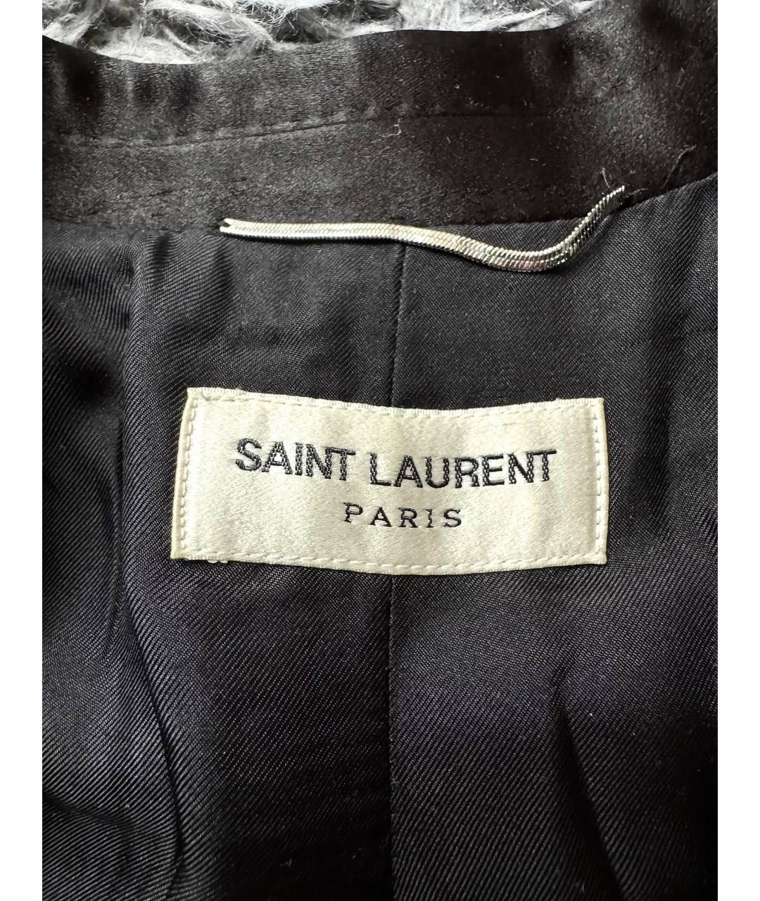 SAINT LAURENT Серый хлопковый пиджак, фото 5
