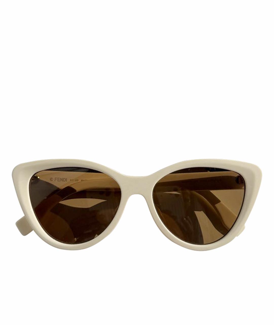 FENDI Белые пластиковые солнцезащитные очки, фото 1
