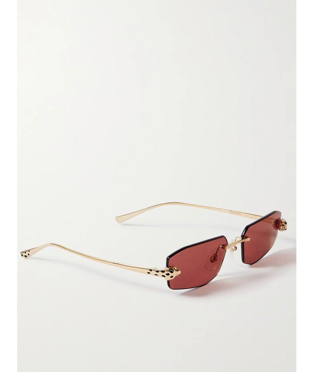 CARTIER Золотые металлические солнцезащитные очки, фото 2
