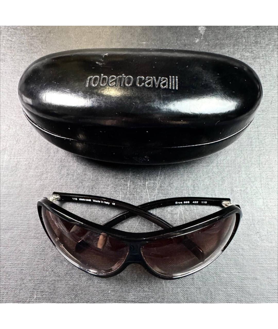 JUST CAVALLI Черные пластиковые солнцезащитные очки, фото 3