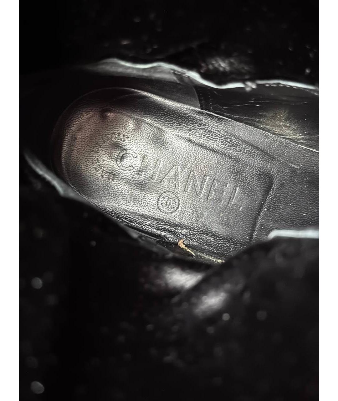 CHANEL Черные кожаные ботинки, фото 6