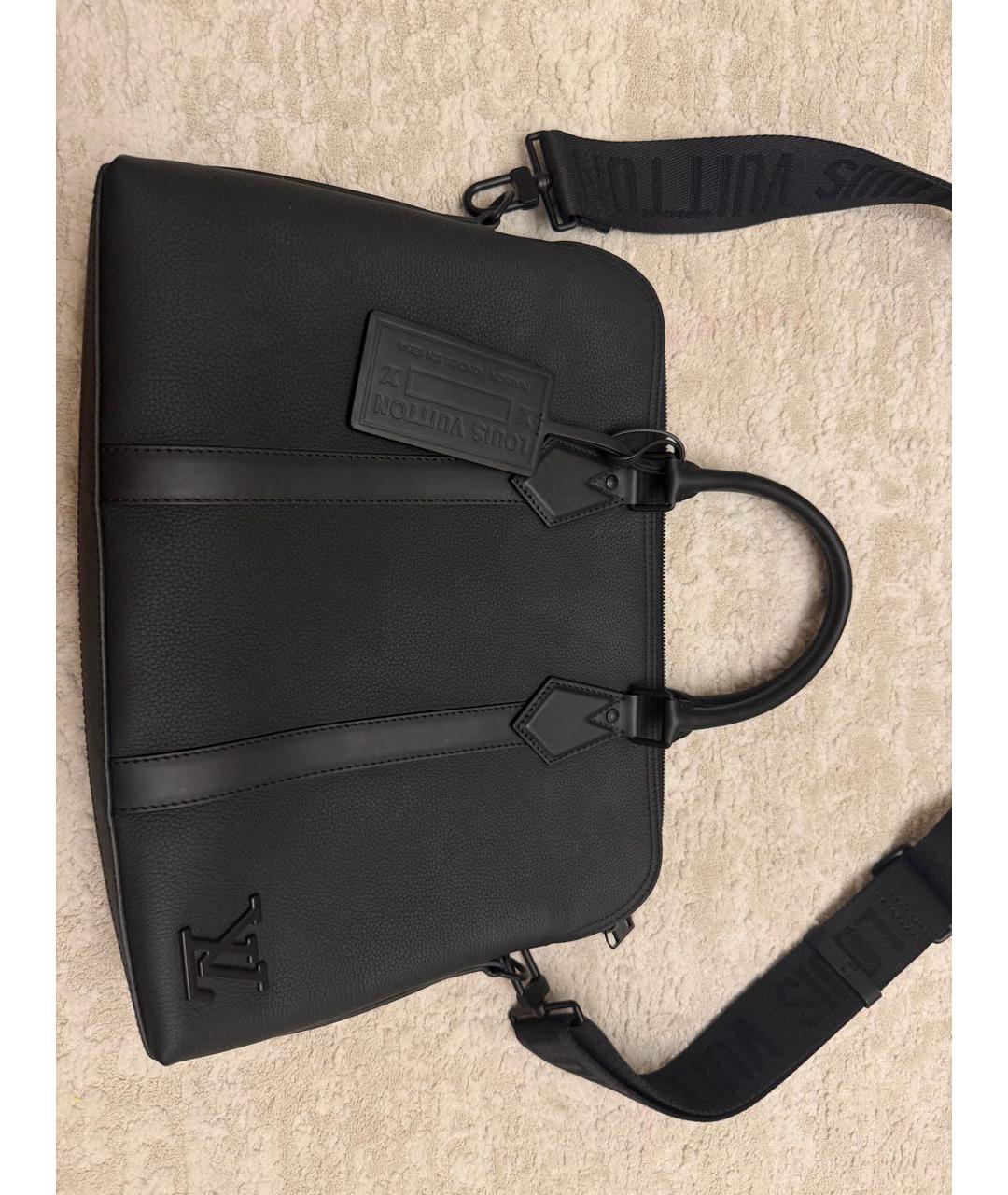 LOUIS VUITTON Черная кожаная сумка через плечо, фото 2