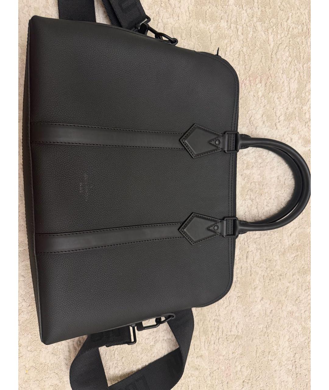 LOUIS VUITTON Черная кожаная сумка через плечо, фото 3