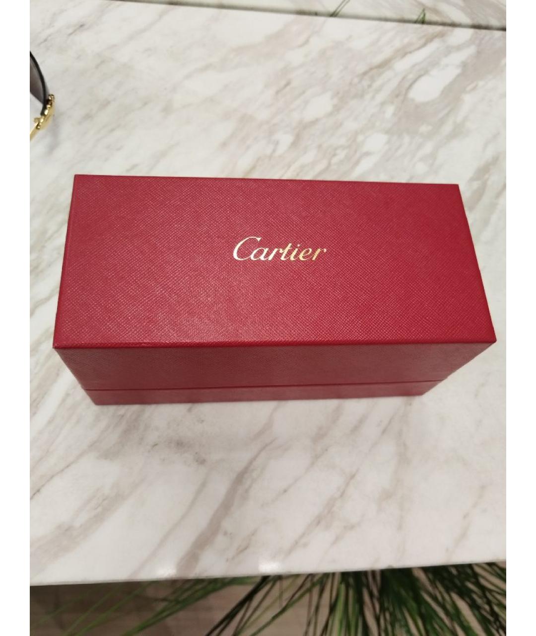 CARTIER Золотые металлические солнцезащитные очки, фото 4