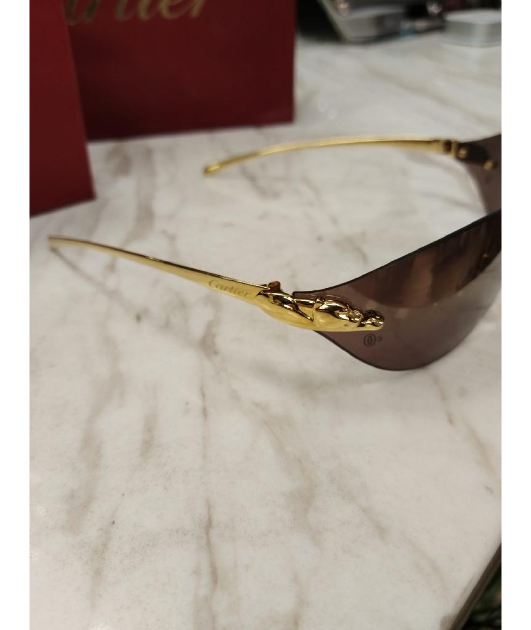 CARTIER Золотые металлические солнцезащитные очки, фото 3