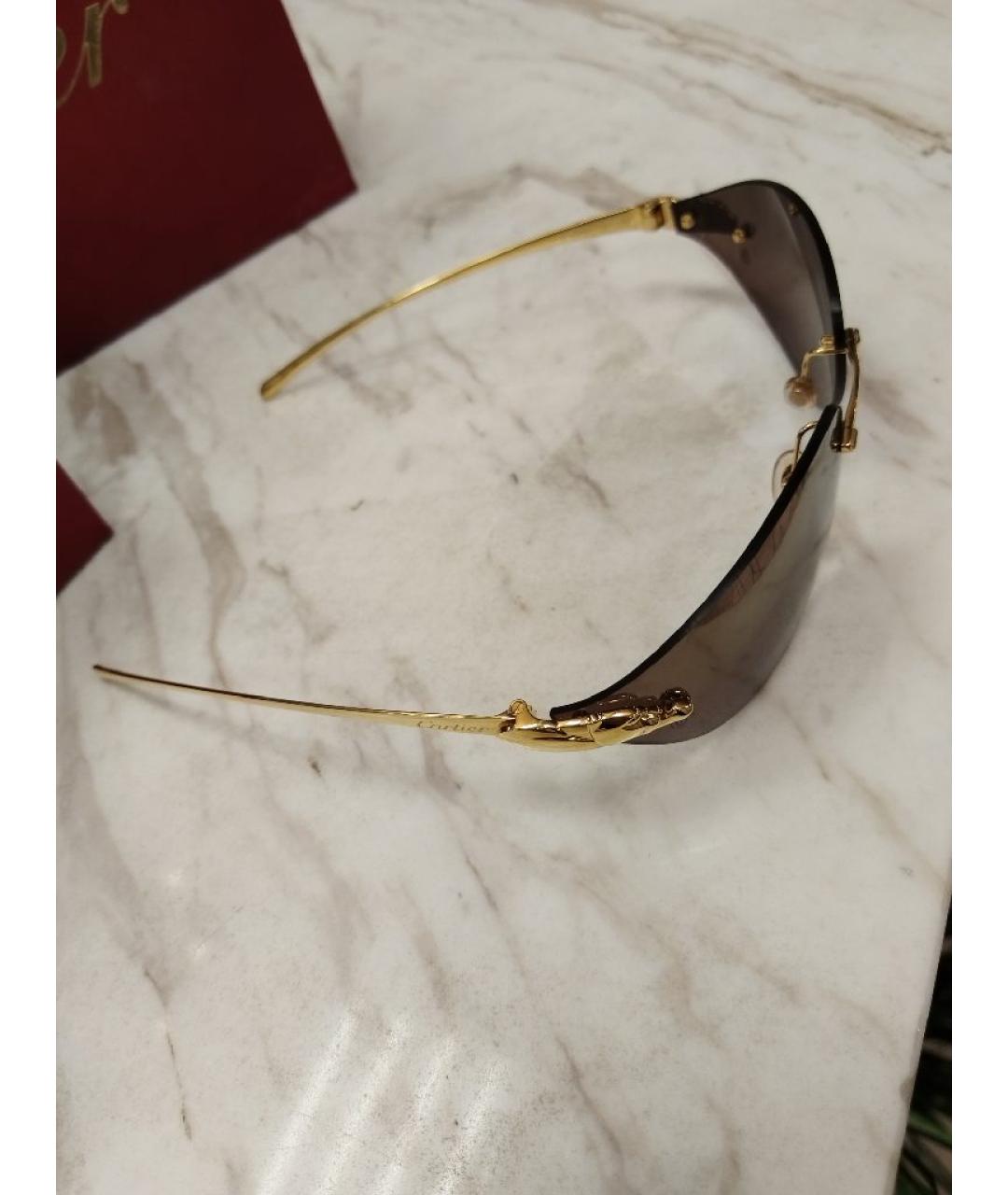 CARTIER Золотые металлические солнцезащитные очки, фото 6