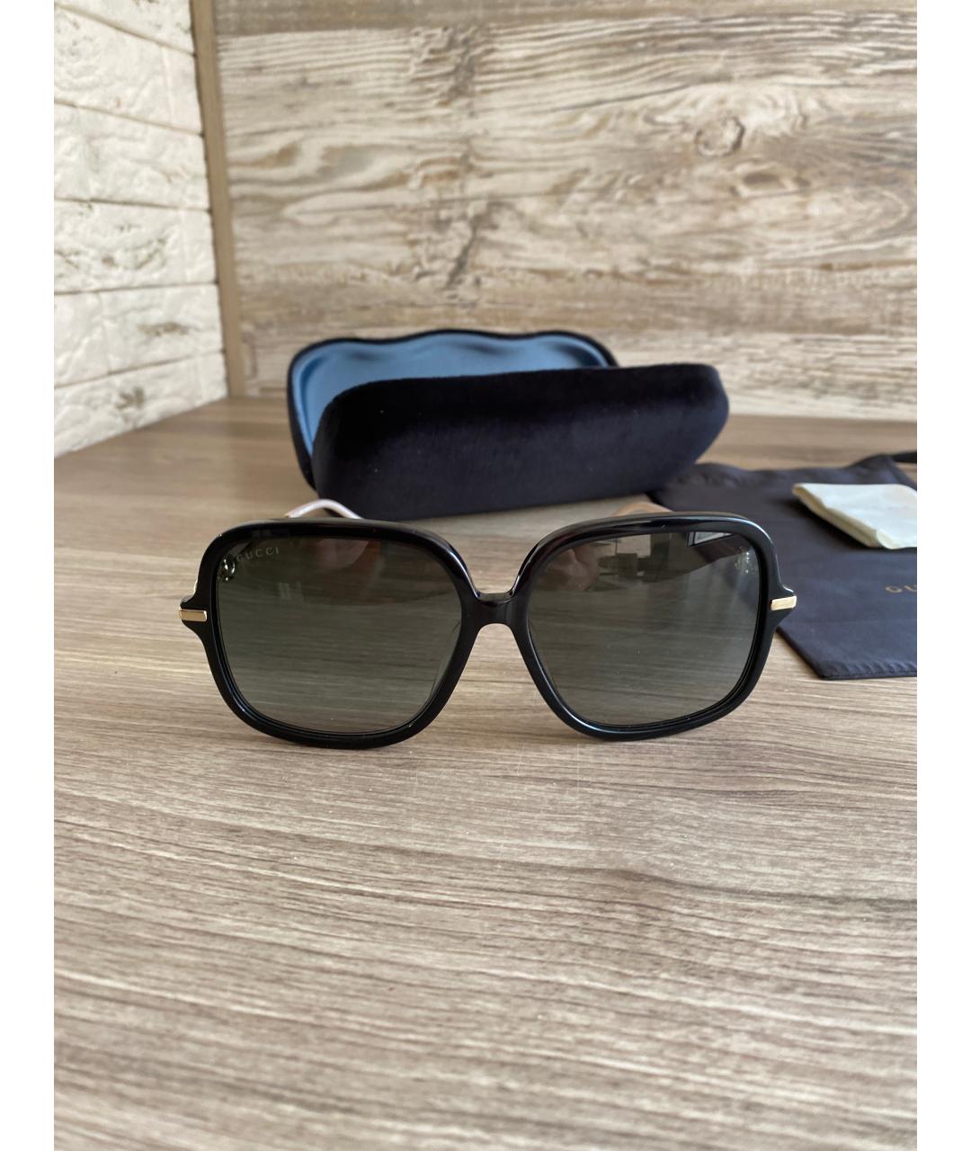 GUCCI Черные пластиковые солнцезащитные очки, фото 9
