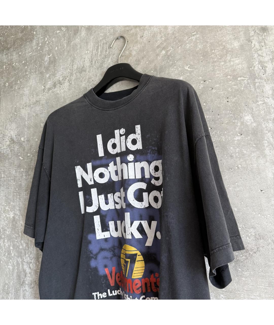 VETEMENTS Серая хлопковая футболка, фото 7