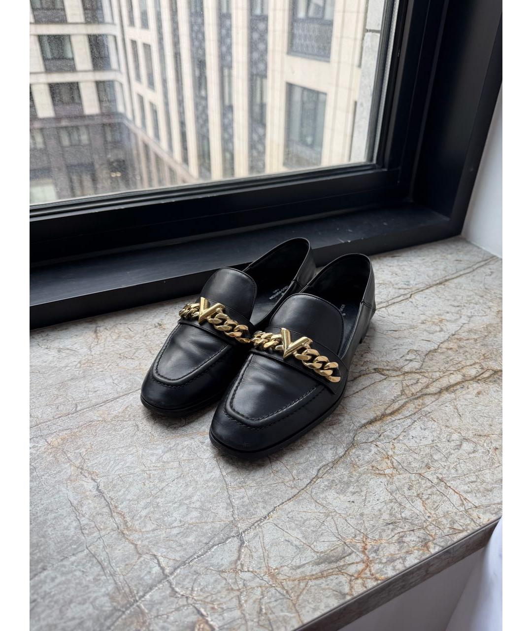 LOUIS VUITTON Черные кожаные лоферы, фото 8