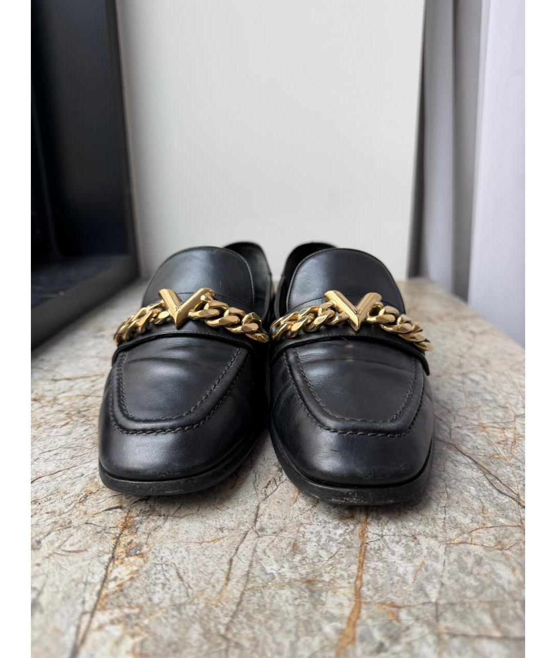 LOUIS VUITTON Черные кожаные лоферы, фото 2