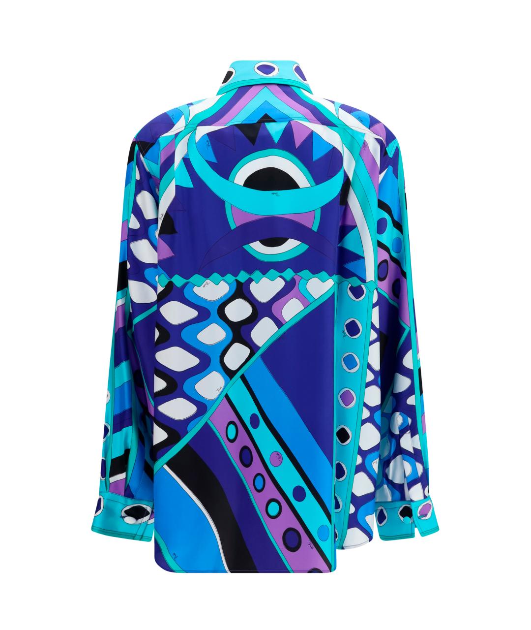 PUCCI Синяя шелковая рубашка, фото 2