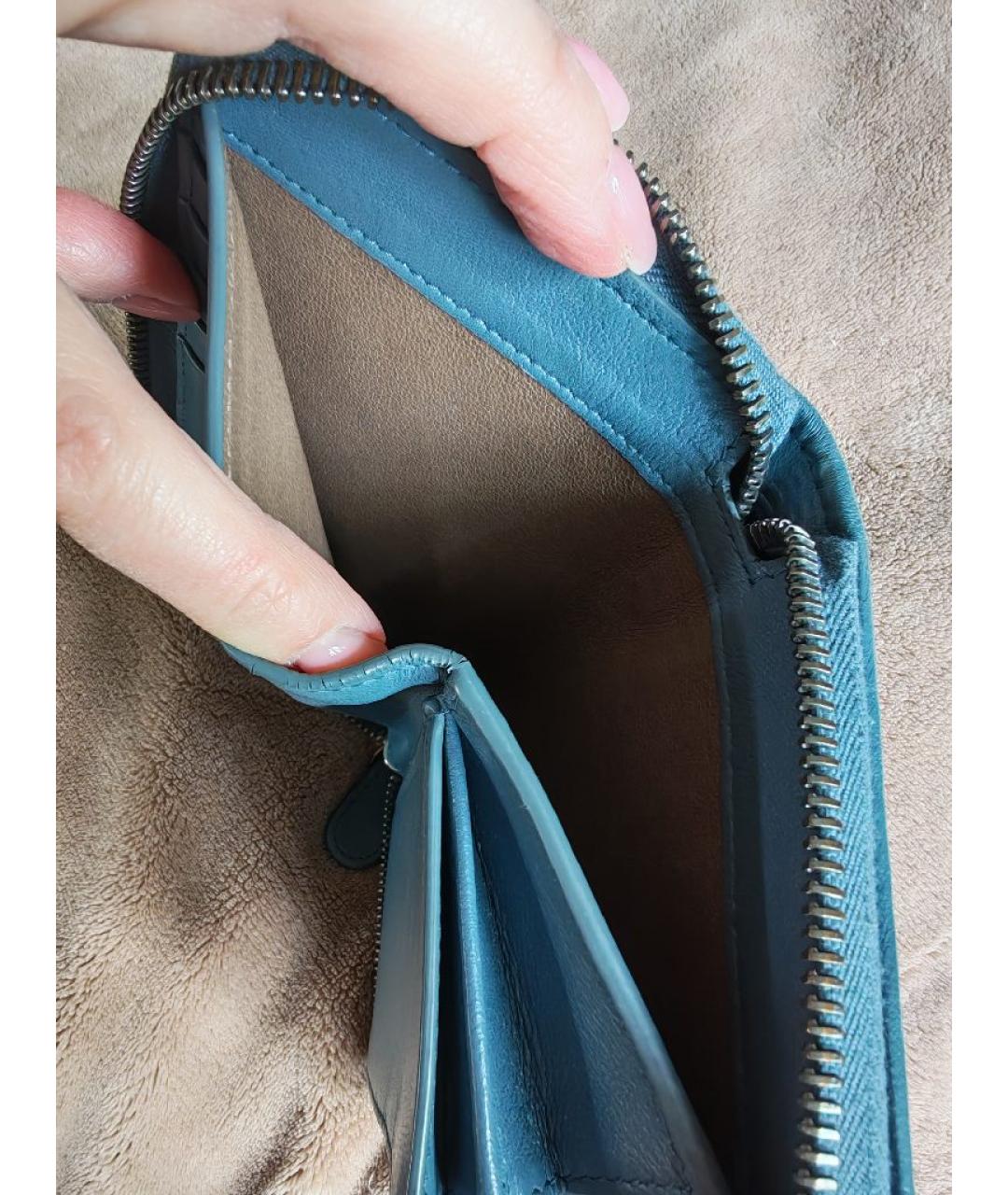 BOTTEGA VENETA Серый кожаный кошелек, фото 5
